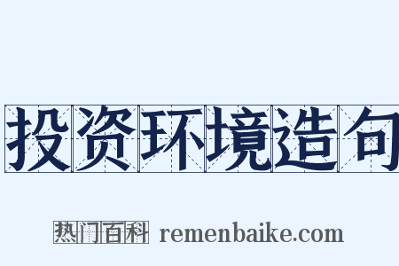 投资环境造句是什么意思的图片